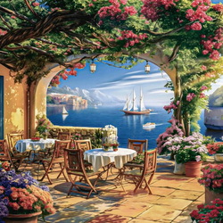 Пазл: Терраса у моря 