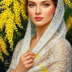 Пазл: Оренбургский пуховый платок 