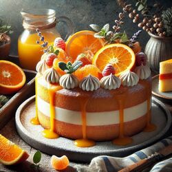 Пазл: Торт с апельсинами