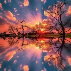 Пазл: Закат в отражении