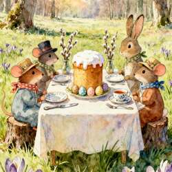Пазл: Пасхальное чаепитие 