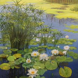 Пазл: Кувшинки на берегу озера 