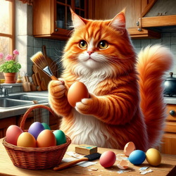 Пазл: Пасхальный котик