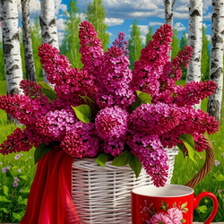 Пазл: Букет сирени