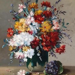 Пазл: Букет с гвоздиками