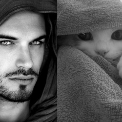 Пазл: Мужчины и коты