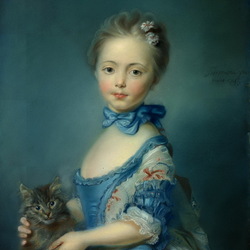 Пазл: Девочка с котёнком