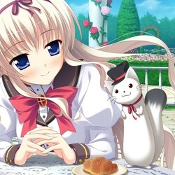 Пазл: Девушка и кот