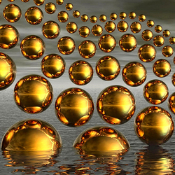 Пазл: Золотые шарики