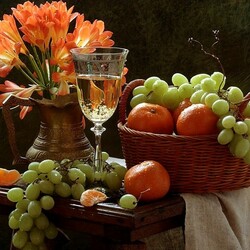 Пазл: Натюрморт с виноградом