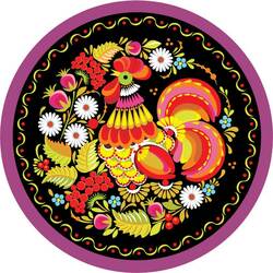 Пазл: Петриковская роспись на тарелках