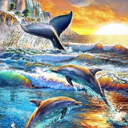 Пазлы на тему «Дельфины»