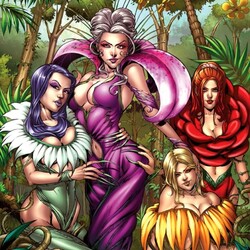 Пазл: Дамы-цветы