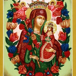 Пазл: Икона Божией Матери «Неувядаемый цвет» 