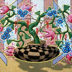 Пазл: Натюрморт с вазой в шахматную клетку