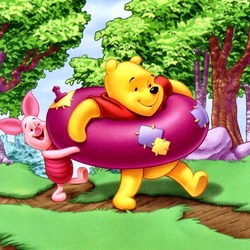 Пазл: Винни идет купаться