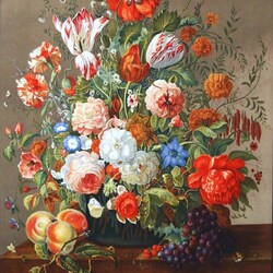 Пазл: Натюрморт с букетом цветов