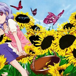 Пазл: Девочка в подсолнухах