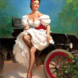 Пазл: Девушка и автомобиль