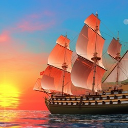 Пазл: На закате