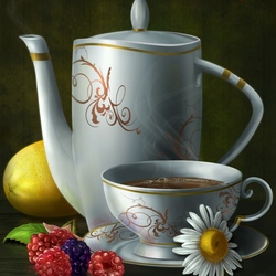 Пазл: Чай с малиной