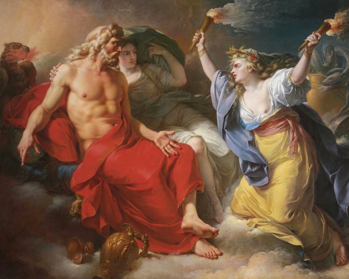 Купить картину бога. «Зевс и Фети́да» Лосенко. «Зевс и Фетида» (1769). «Юпитер и Фетида», 1811. Зевс Деметра Персефона.