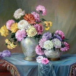 Пазл: Цветы на столе