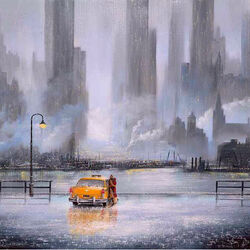 Пазл: Поцелуй под дождем