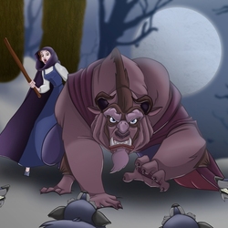 Пазл: Чудовище против волков