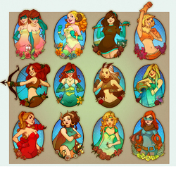 Пазл: Девушки - знаки зодиака