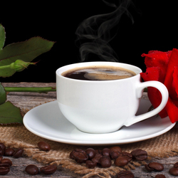 Пазл: Кофе и роза