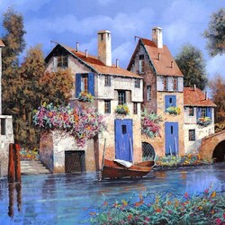 Пазл: Голубая деревня