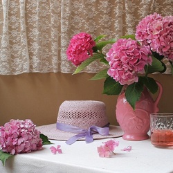 Пазл: Розовая гортензия