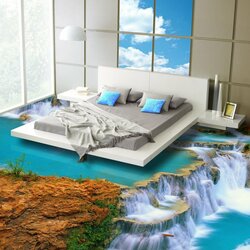 Пазл: 3D полы в спальне