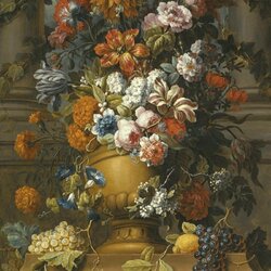 Пазл: Цветочный натюрморт в вазе на выступе