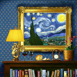 Пазл: Картины в картинах /  «Звёздная ночь»