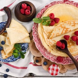 Пазл: Блины с ягодами
