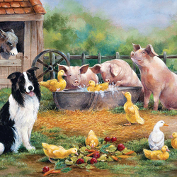 Пазл: На фермерском дворе