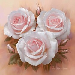 Пазл: Белые розы