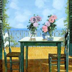 Пазл: Розы и балкон