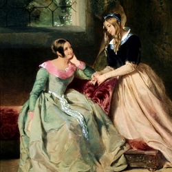 Пазл: Две элегантные молодые дамы за разговором