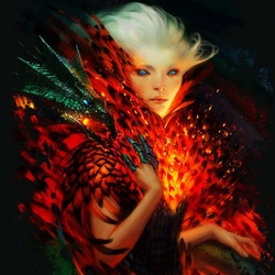 Пазл: Девушка  жар - птица
