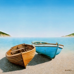 Пазл: Лодки на песке