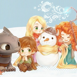 Пазл: Снеговичок