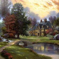 Пазл: Домик у реки