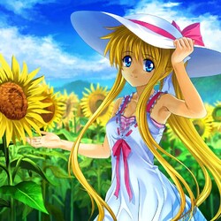 Пазл: Девочка в подсолнухах