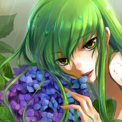 Пазл: Девочка с гортензией