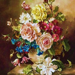 Пазл: Натюрморт с букетом цветов
