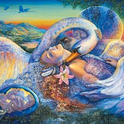 Пазл: Леда и лебедь