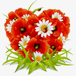 Пазл: Маки и ромашки